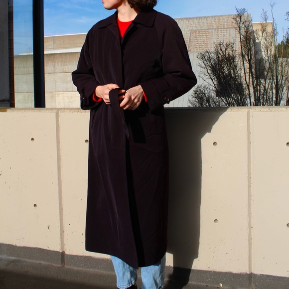 Deep Plum Trench Coat - Picture 4 of 7